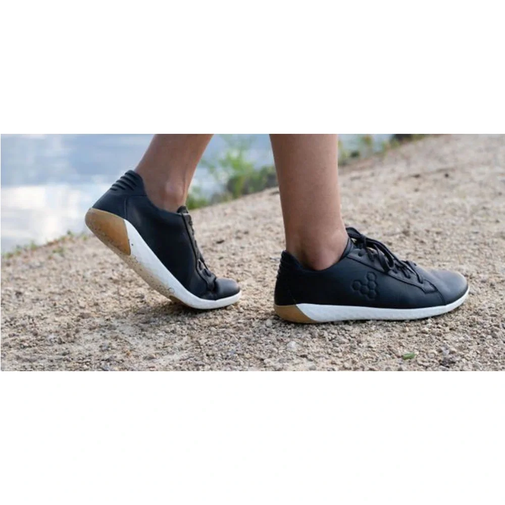 Vivobarefoot Geo Court II Men Black Leather Barefoot Sneakers EU 37 US 4.5 Minim